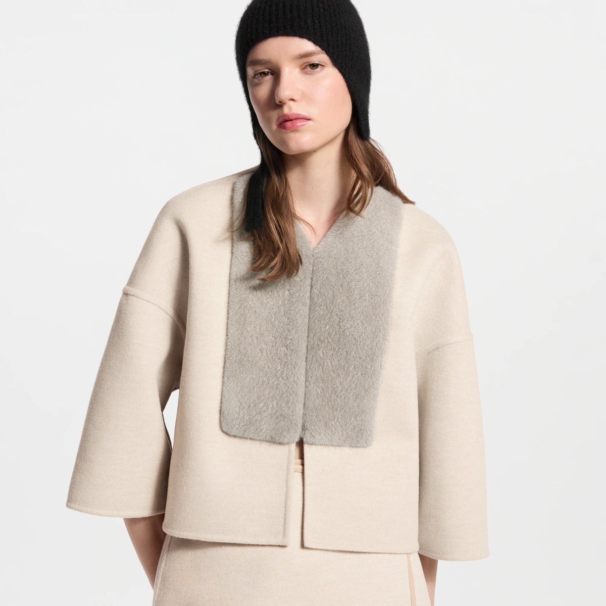 Mink Insert Cape Jacket