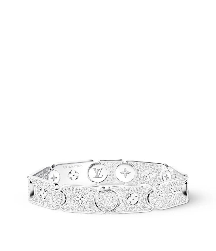 Les Gastons Vuitton Masterpiece Gourmette Bracelet, White Gold and Diamonds