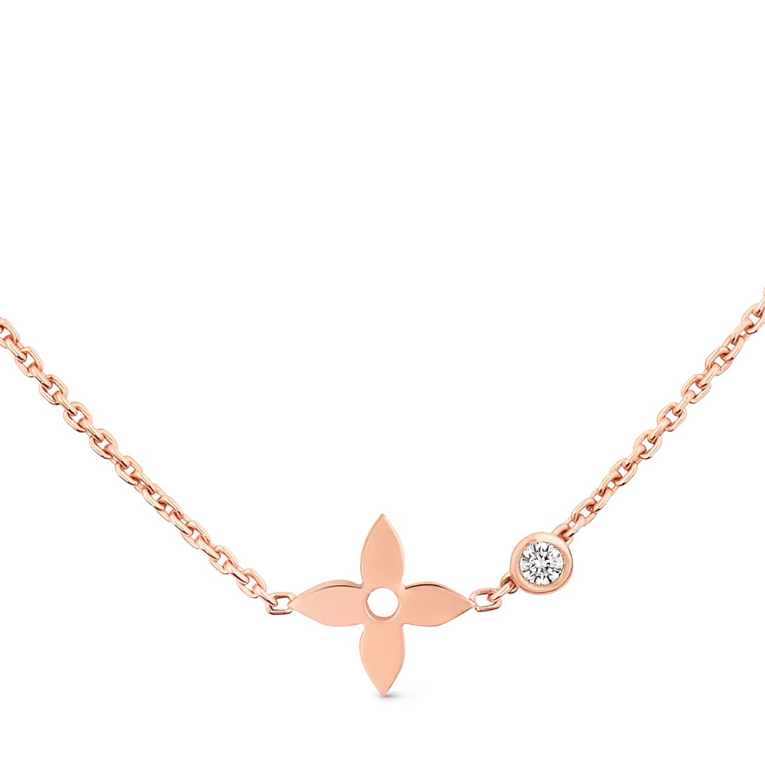 Idylle Blossom pendant, pink gold and diamond