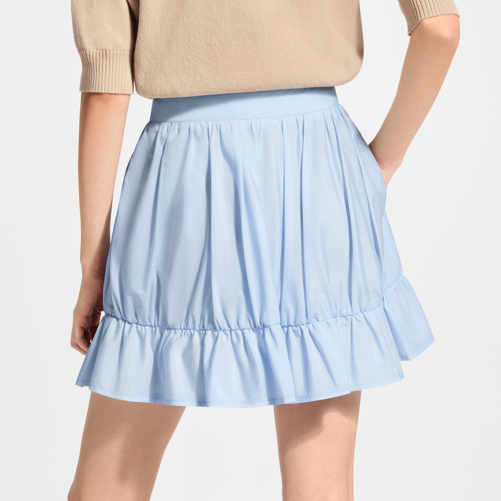Zipper Front Ruffle Mini Skirt