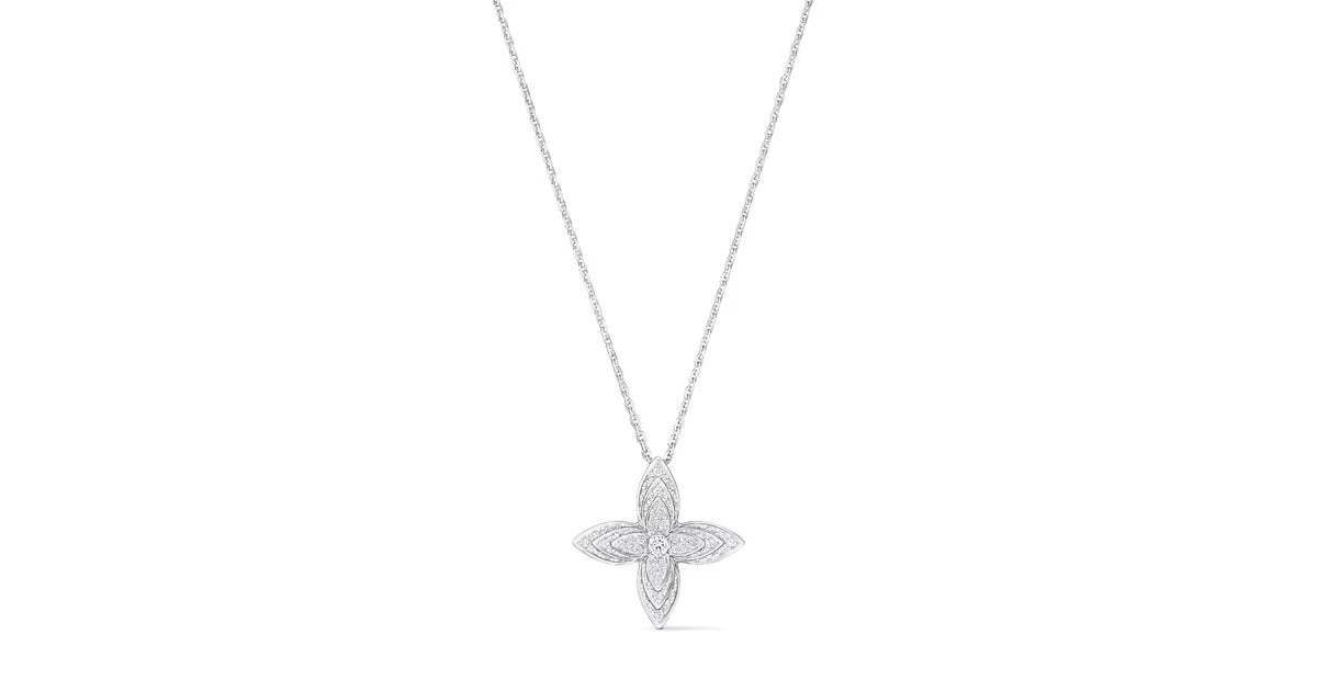 Idylle Blossom Pendant, White Gold & Diamonds