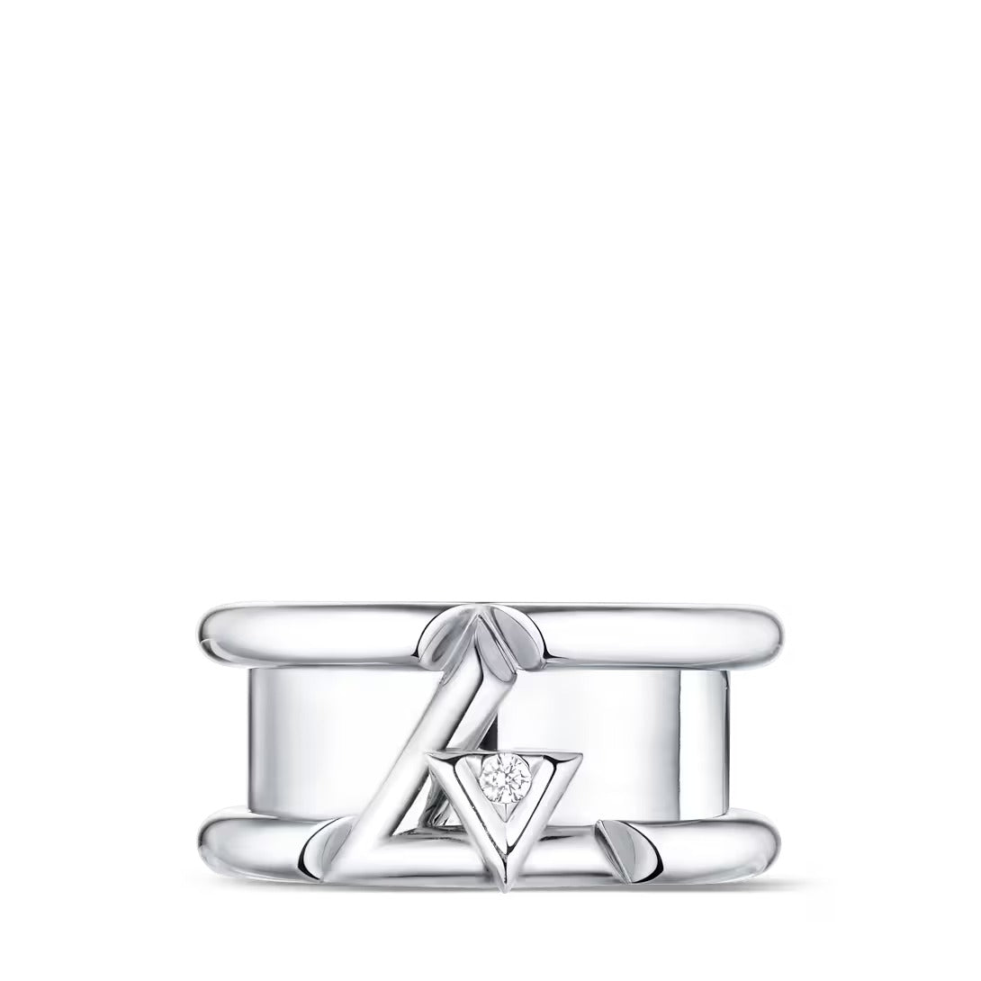 LV Volt One Band Ring, White Gold And Diamond