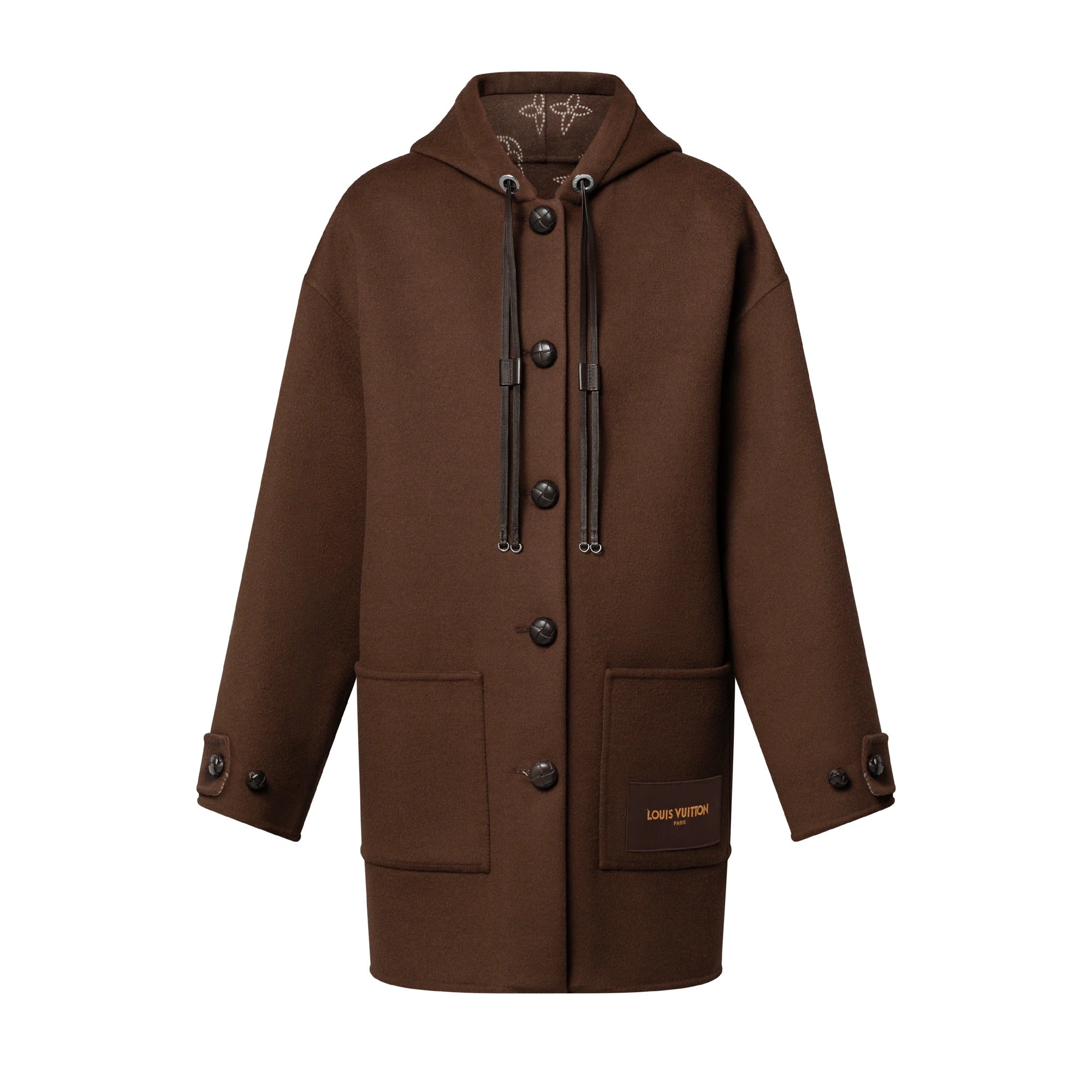Hooded Button-Up Coat