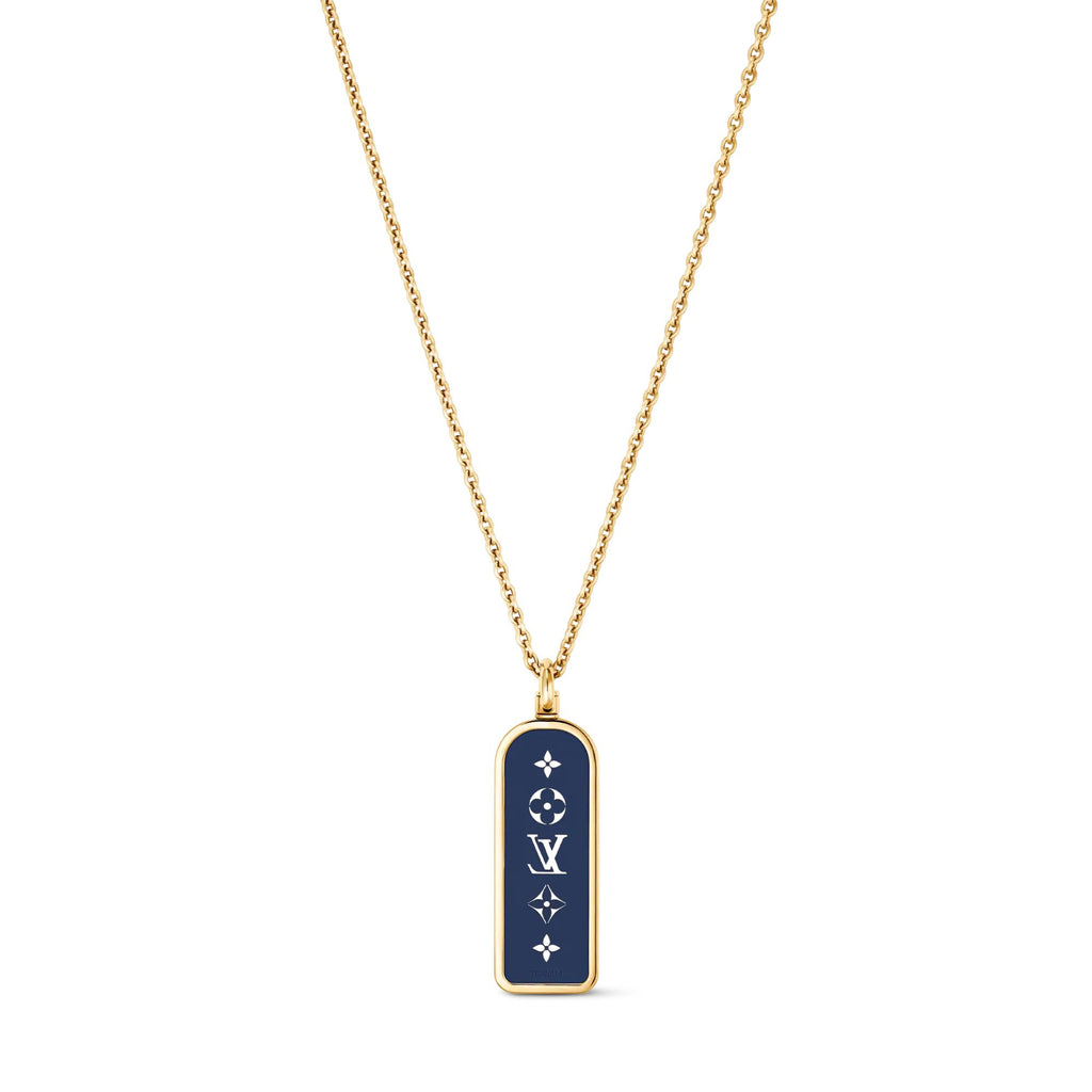 Les Gastons Vuitton Small Tag Pendant, Yellow Gold and Blue Titanium