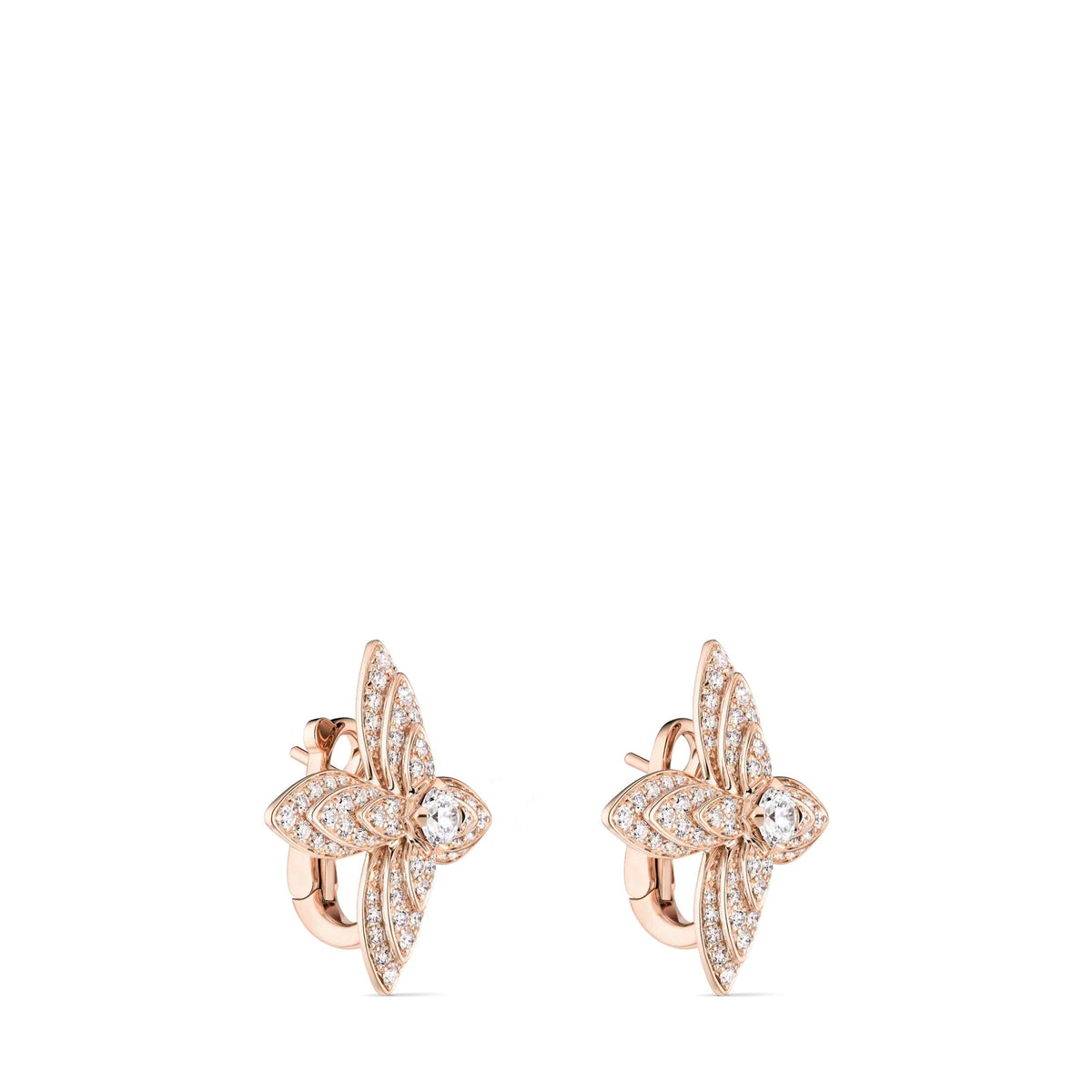 Idylle Blossom Earrings, Rose Gold and Diamonds