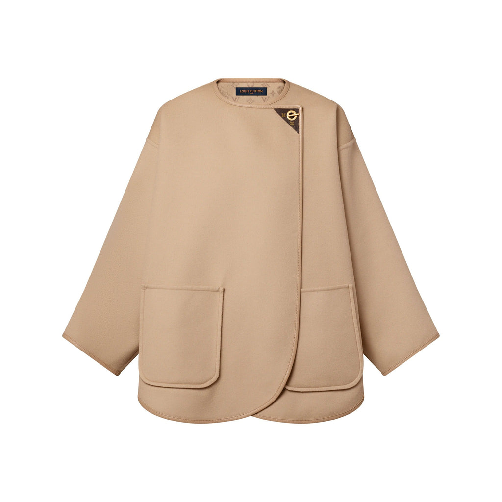 Long Double Face Toggle Detail Coat