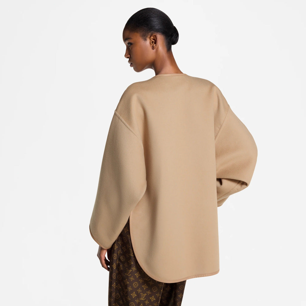 Long Double Face Toggle Detail Coat