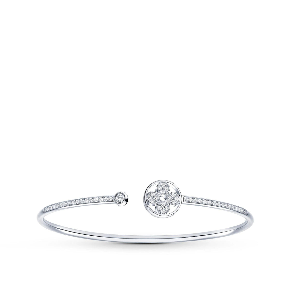 Idylle Blossom Twist Bracelet, White Gold And Diamonds