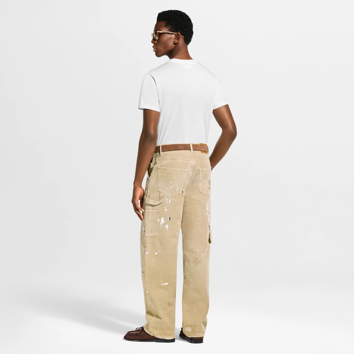 Embellished Denim Carpenter Pants