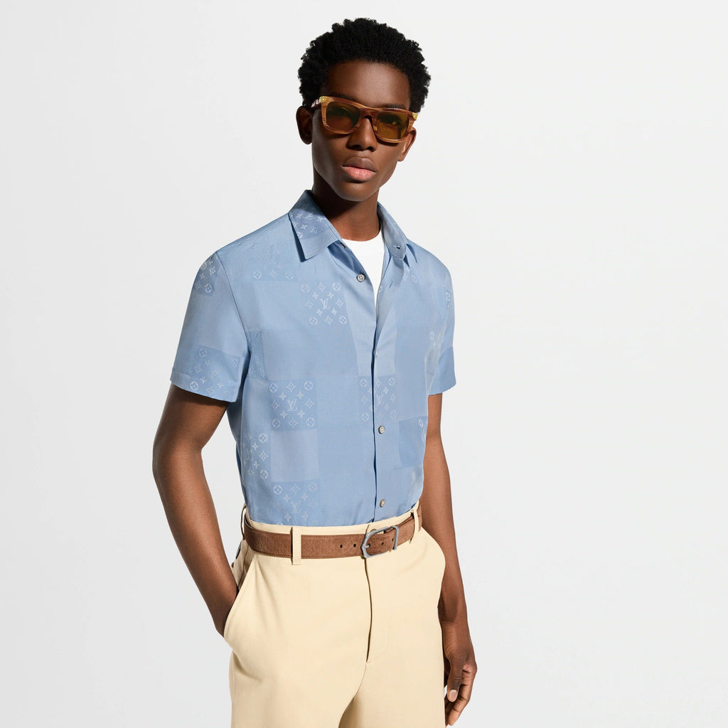 Patchwork Jacquard Short-Sleeved Shirt