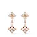 Color Blossom M Star Multi-Motif Earrings, Pink Gold, White Mother-of-Pearl and Diamonds