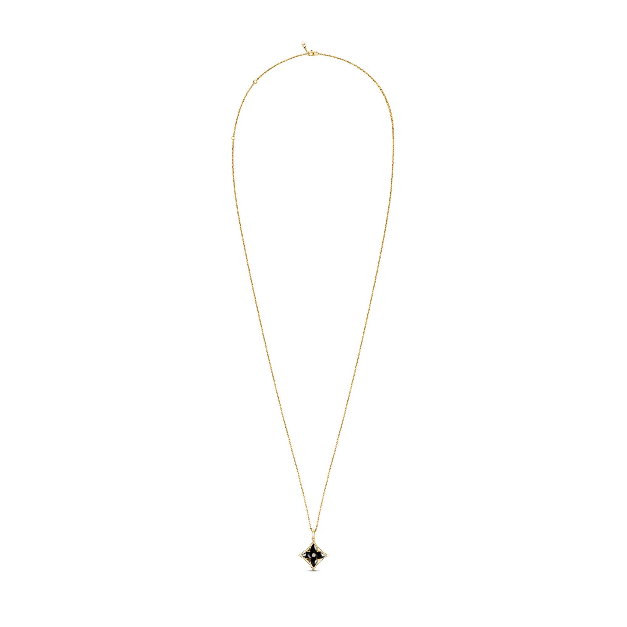 Color Blossom XL Star Medallion, Yellow Gold, Onyx and Diamond