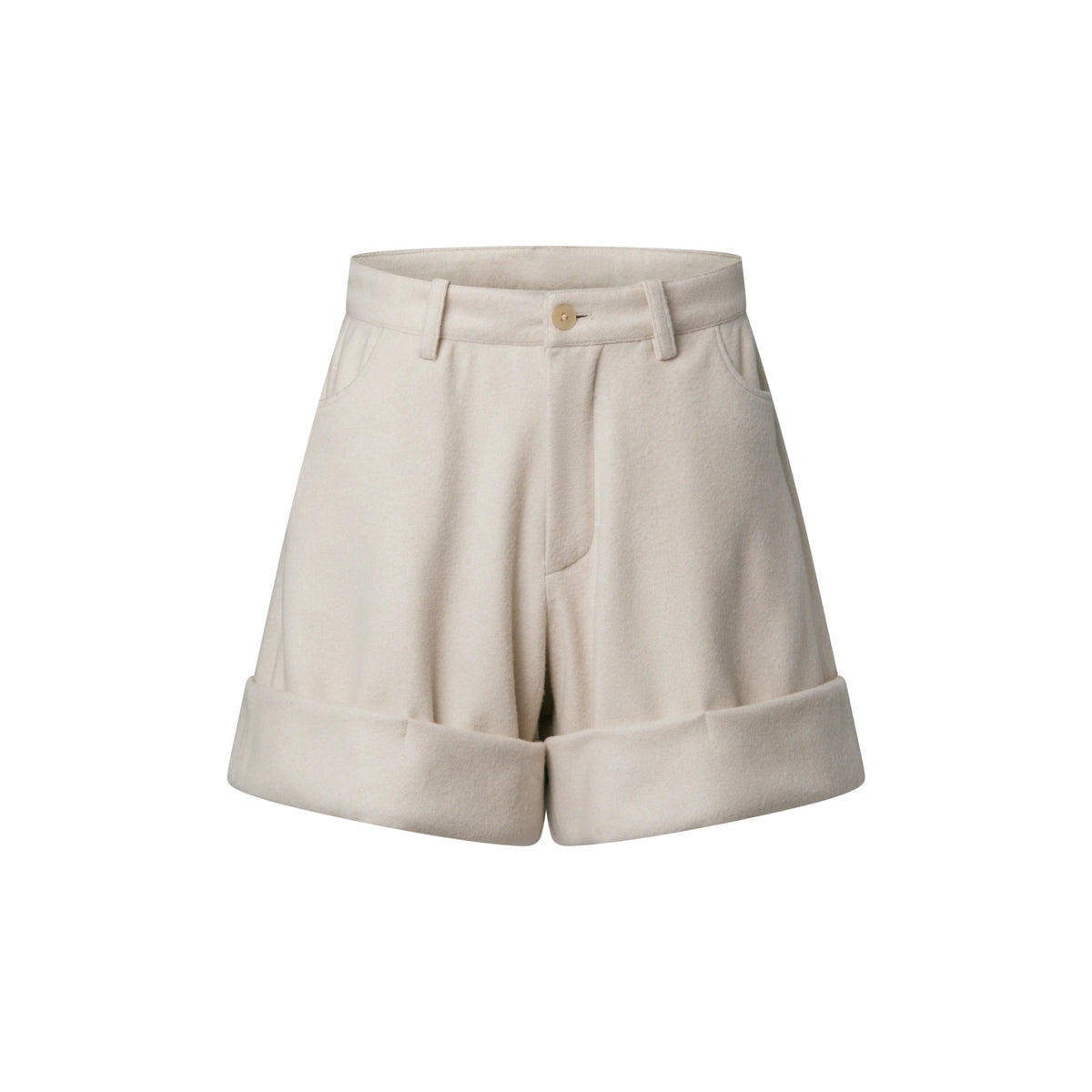 Cuffed Wool-Cashmere Shorts