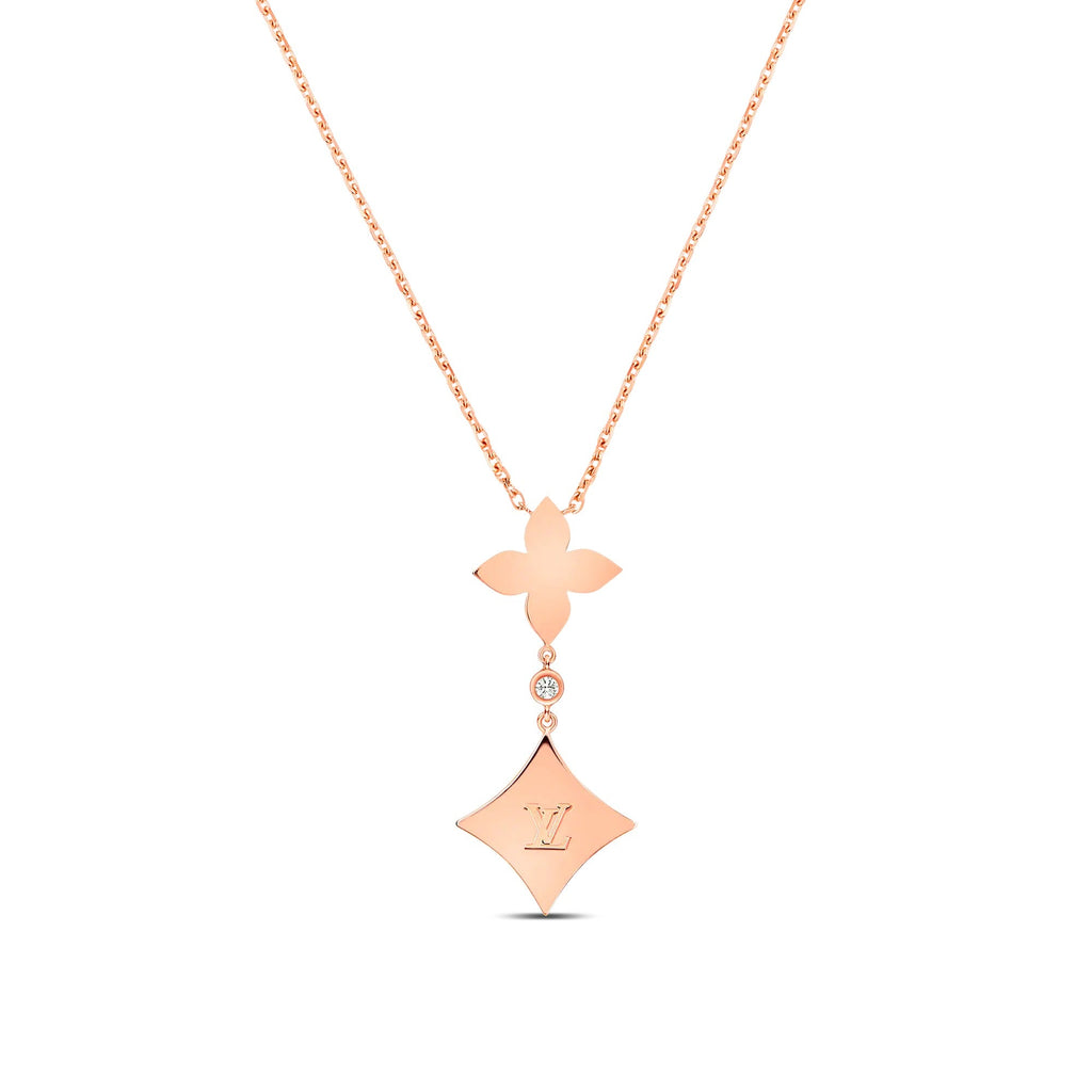 Color Blossom M Star Multi-Motif Pendant, Pink Gold, White Mother-of-Pearl and Diamonds