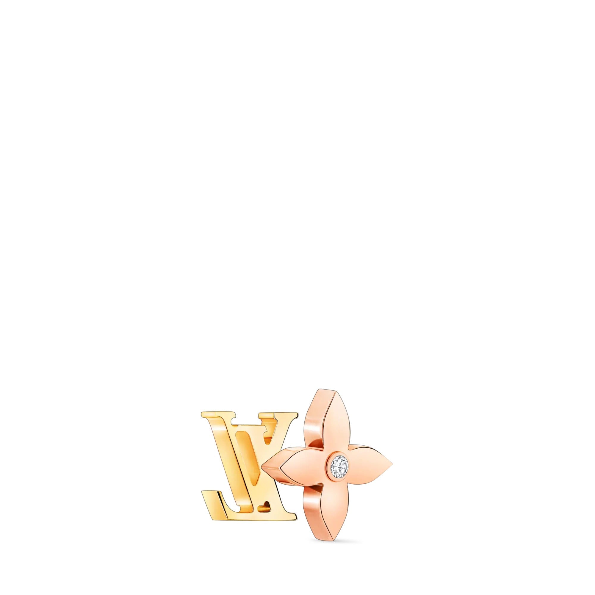 Idylle Blossom Reversible Stud, Pink And Yellow Gold And Diamond - Per Unit