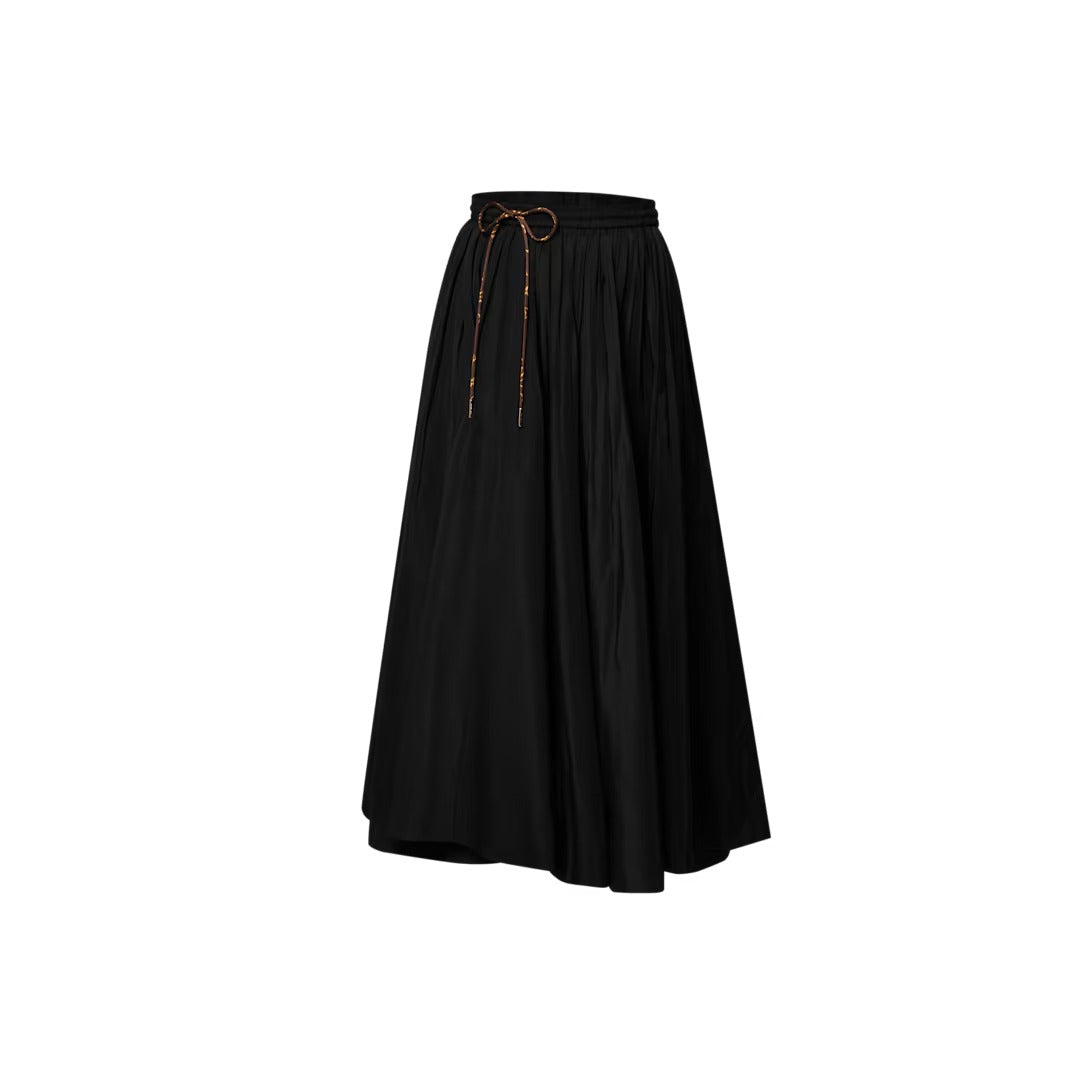 Drawstring Plissé Skirt