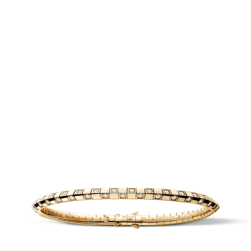 Le Damier de Louis Vuitton Small Bracelet, Yellow Gold and Diamonds