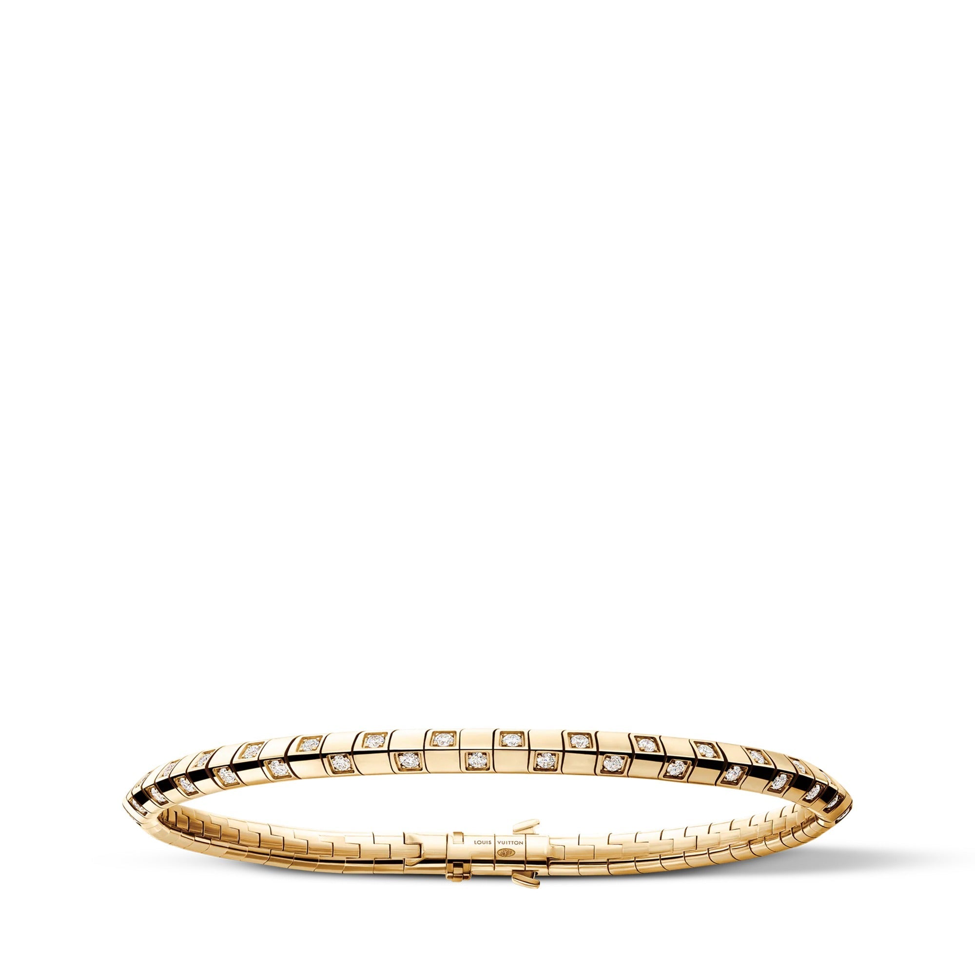 Le Damier de Louis Vuitton Small Bracelet, Yellow Gold and Diamonds