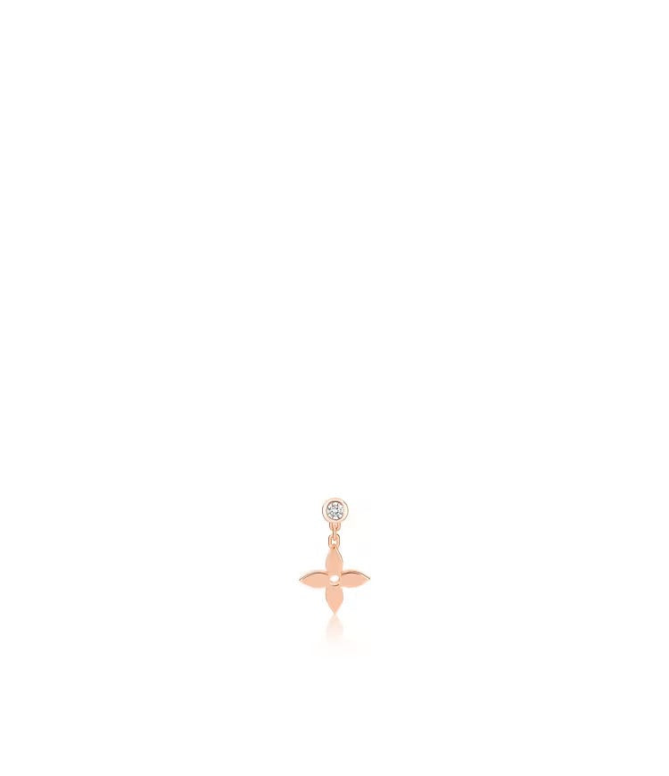 Idylle Blossom Ear Stud, Pink Gold And Diamond - Per Unit