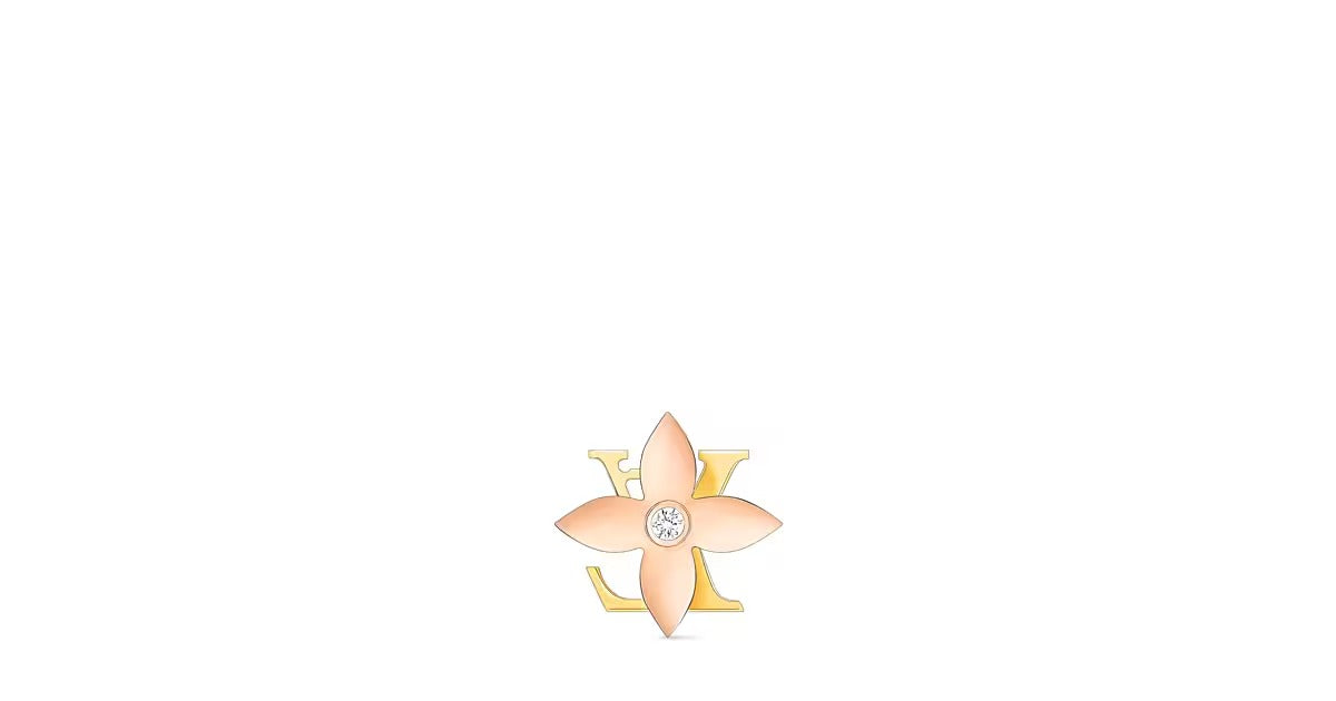 Idylle Blossom Reversible Stud, Pink And Yellow Gold And Diamond - Per Unit
