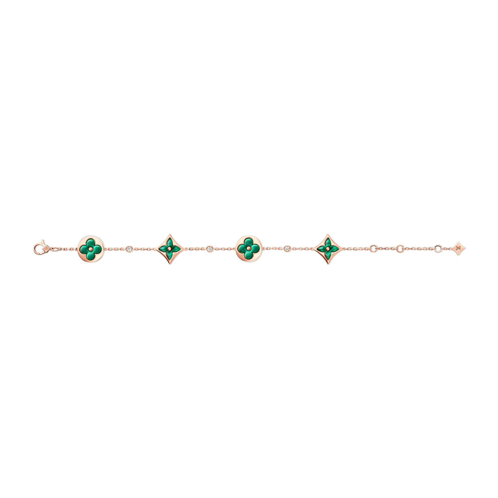 Color Blossom Bb Multi-Motif Bracelet, Pink Gold, Malachite And Diamonds