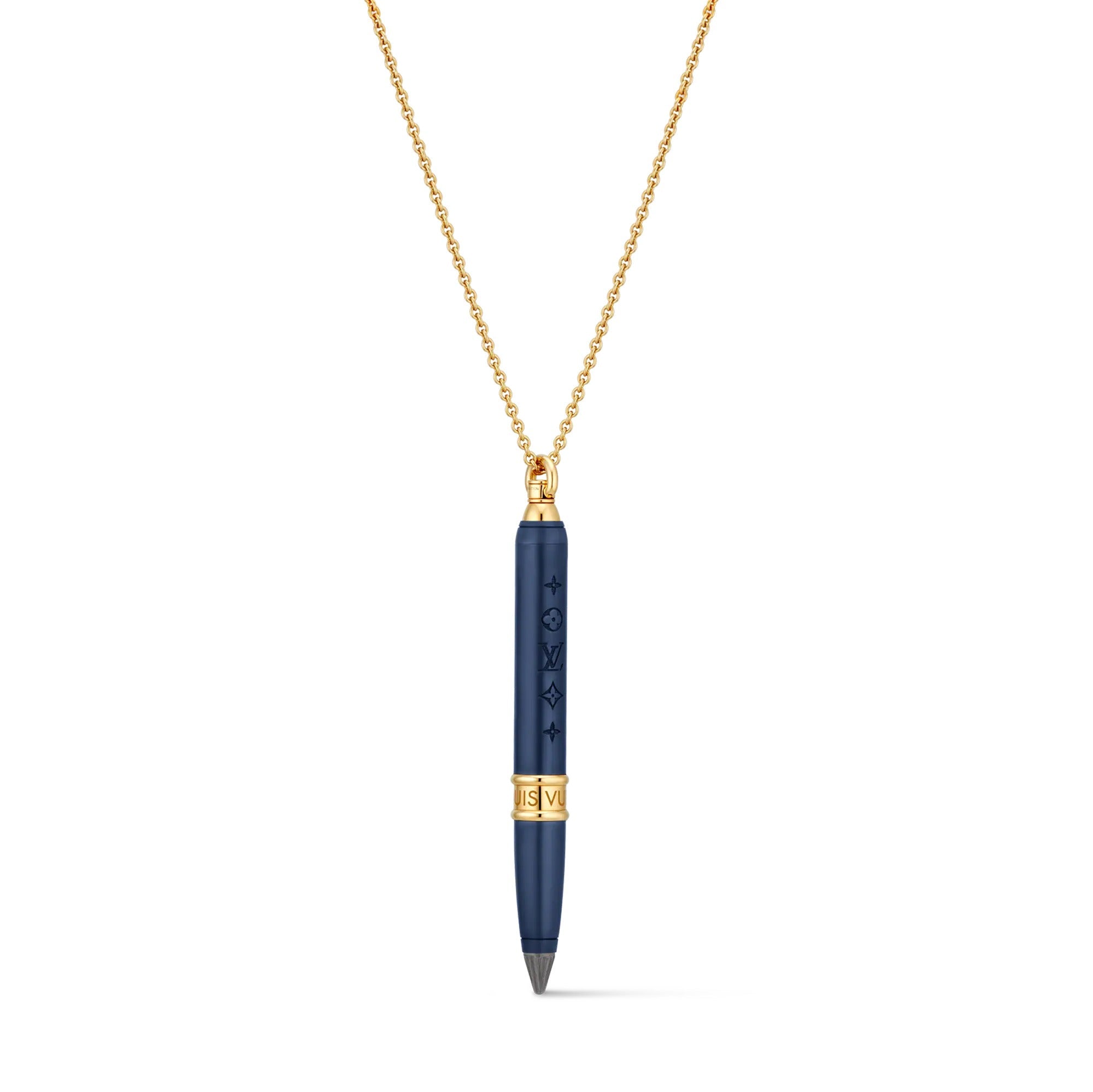 Les Gastons Vuitton Designer Pendant, Yellow Gold and Blue Titanium