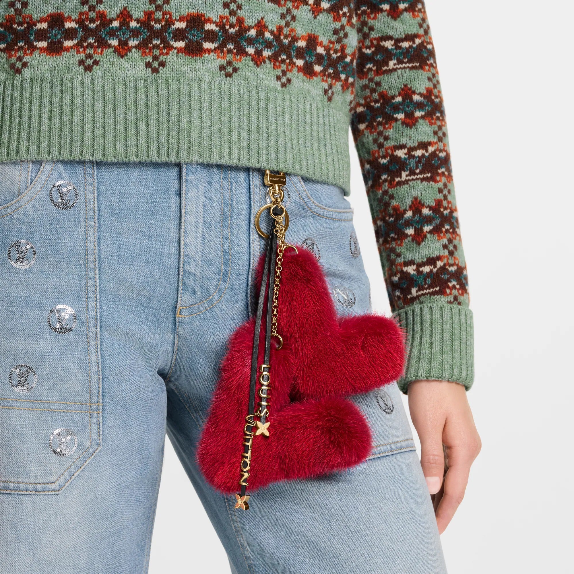 LV Initials Key Holder And Bag Charm