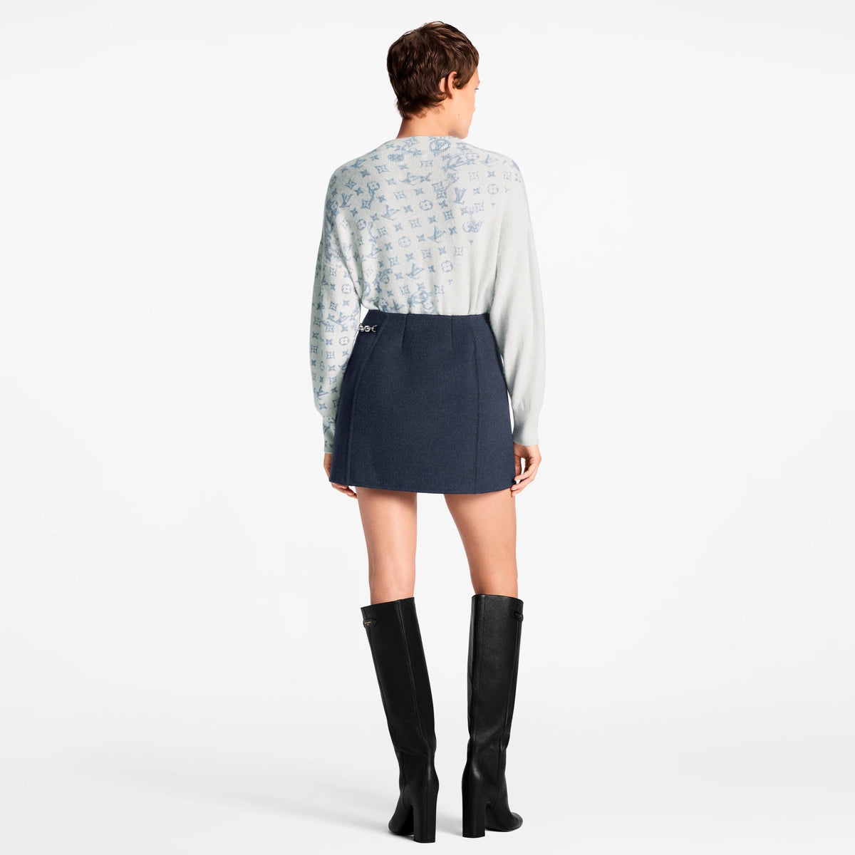 Chain Fastening Mini Wrap Skirt