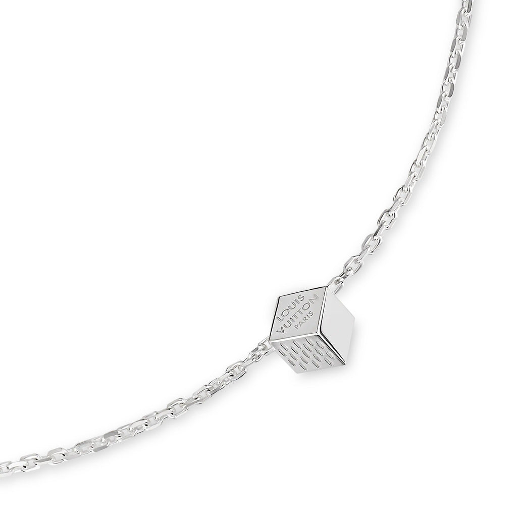 LV Cube Necklace Silver
