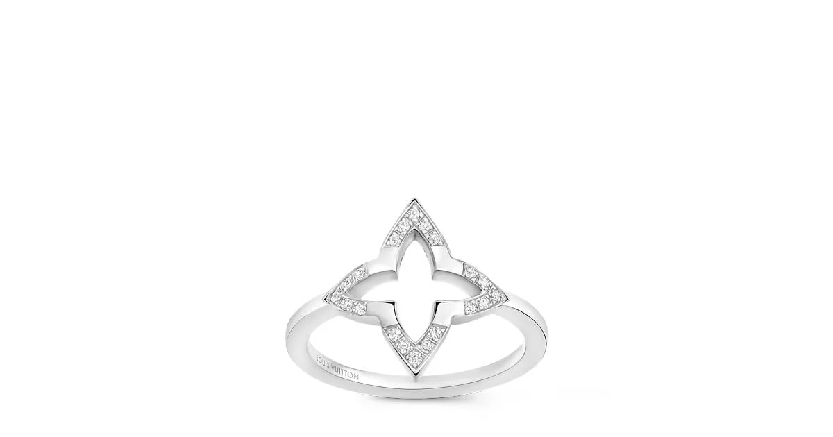 Ombre Blossom Ring, White Gold and Diamonds