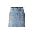 Signature Sequin Denim Mini Skirt