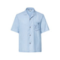 Embroidered Signature Chambray Short-Sleeved Shirt