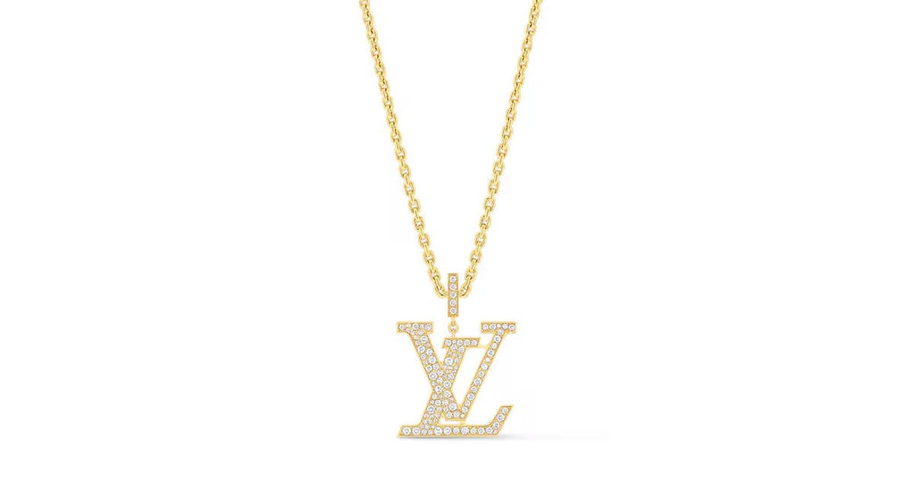 LV Medium Pendant, Yellow Gold And Diamonds