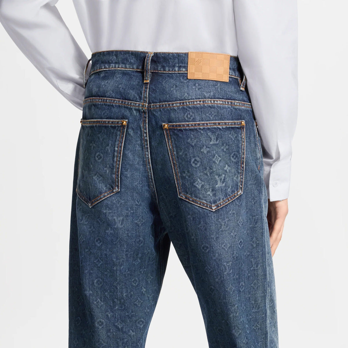 Monogram Washed Denim Skate Pants