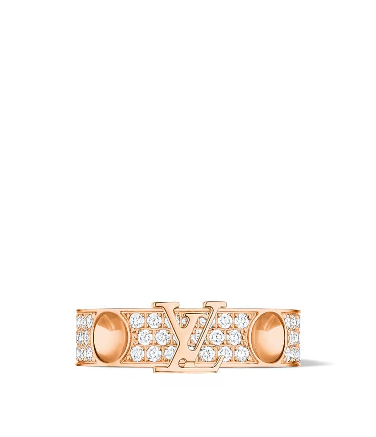 Empreinte Medium Ring, Pink Gold and Diamonds