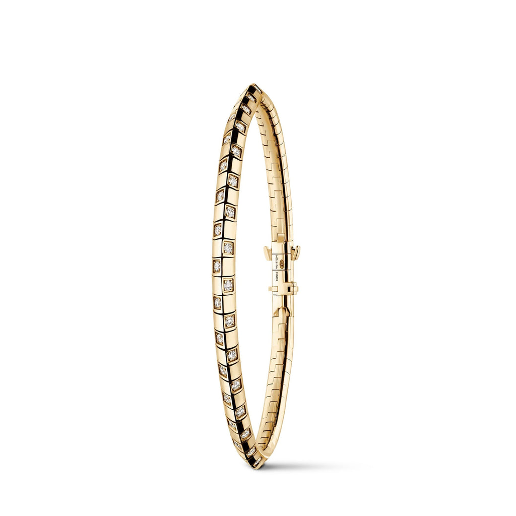 Le Damier de Louis Vuitton Small Bracelet, Yellow Gold and Diamonds