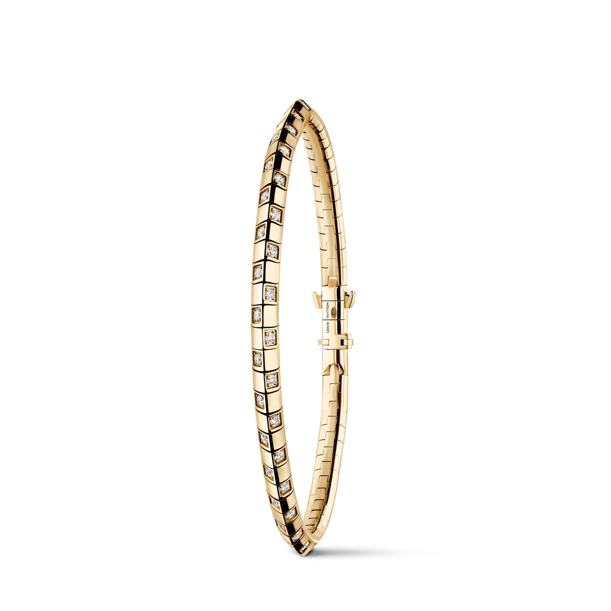 Le Damier de Louis Vuitton Small Bracelet, Yellow Gold and Diamonds