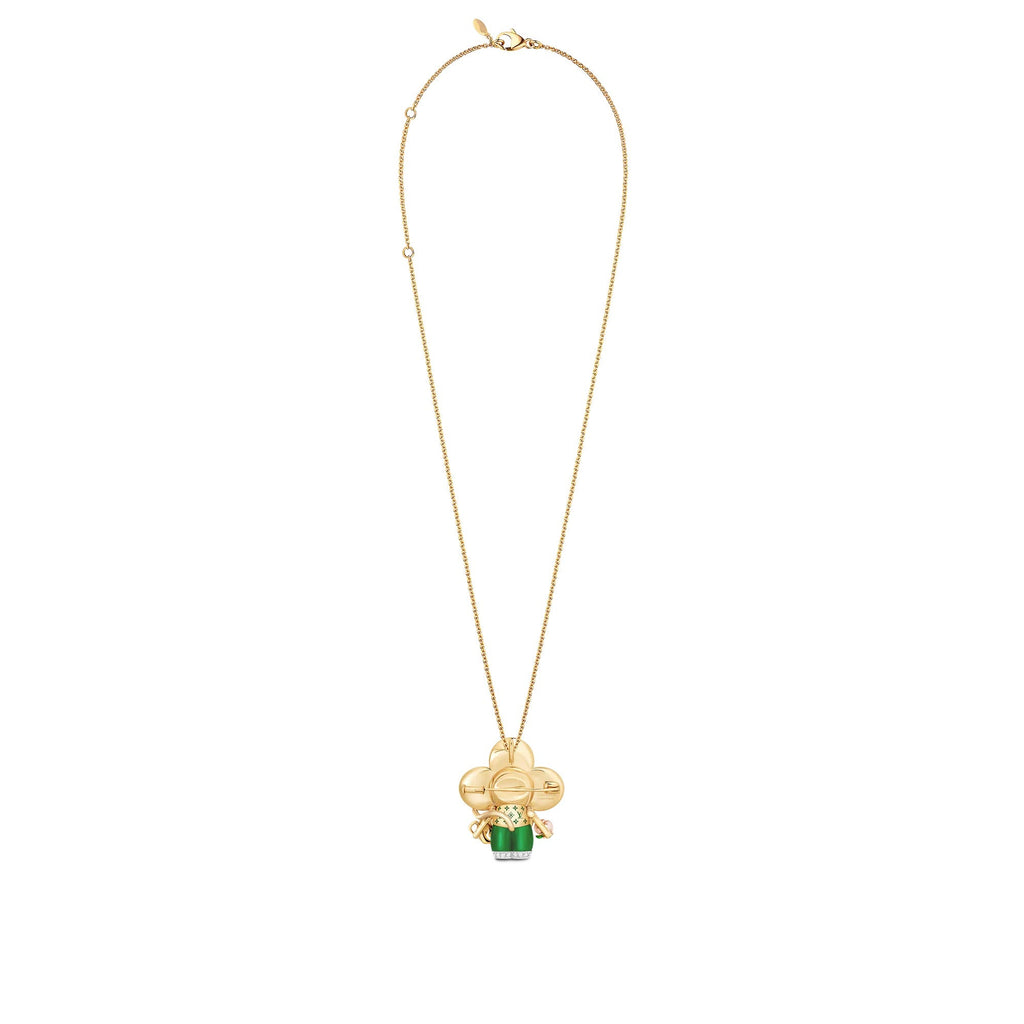 Vivienne Monkey Pendant, 3 Golds, Lacquer, Diamonds & Colored Gemstones