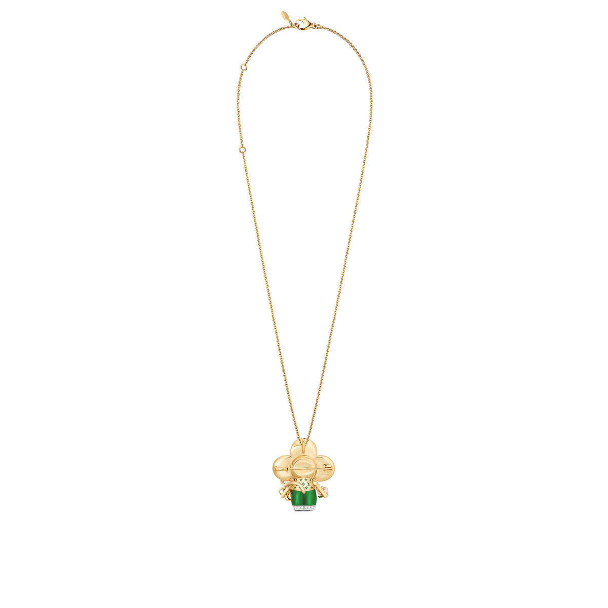 Vivienne Monkey Pendant, 3 Golds, Lacquer, Diamonds & Colored Gemstones