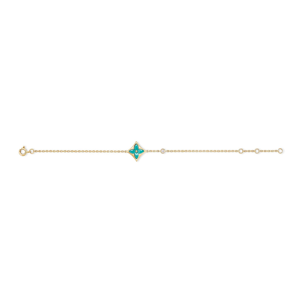Color Blossom BB Star Bracelet, Yellow Gold, Amazonite and Diamond