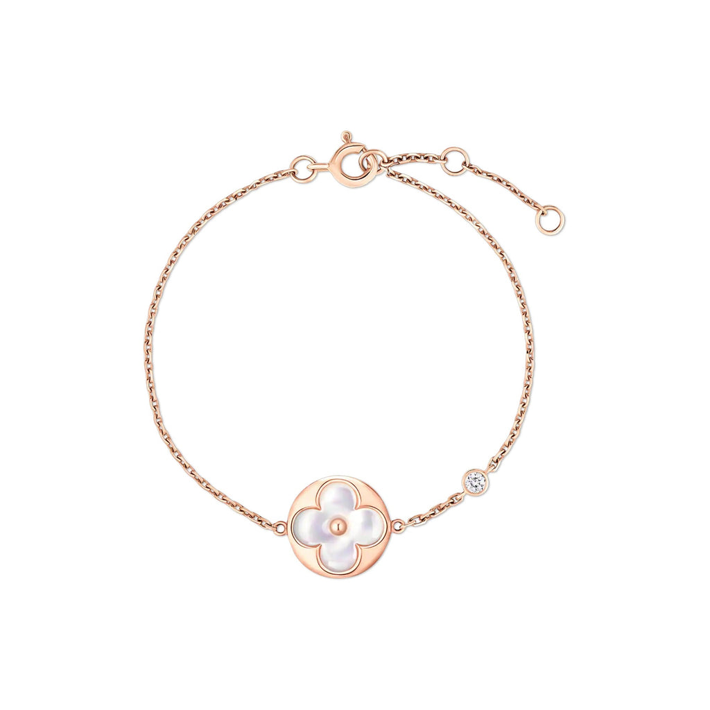 Color Blossom BB Sun Bracelet, Pink Gold, White Mother-of-Pearl and Diamond