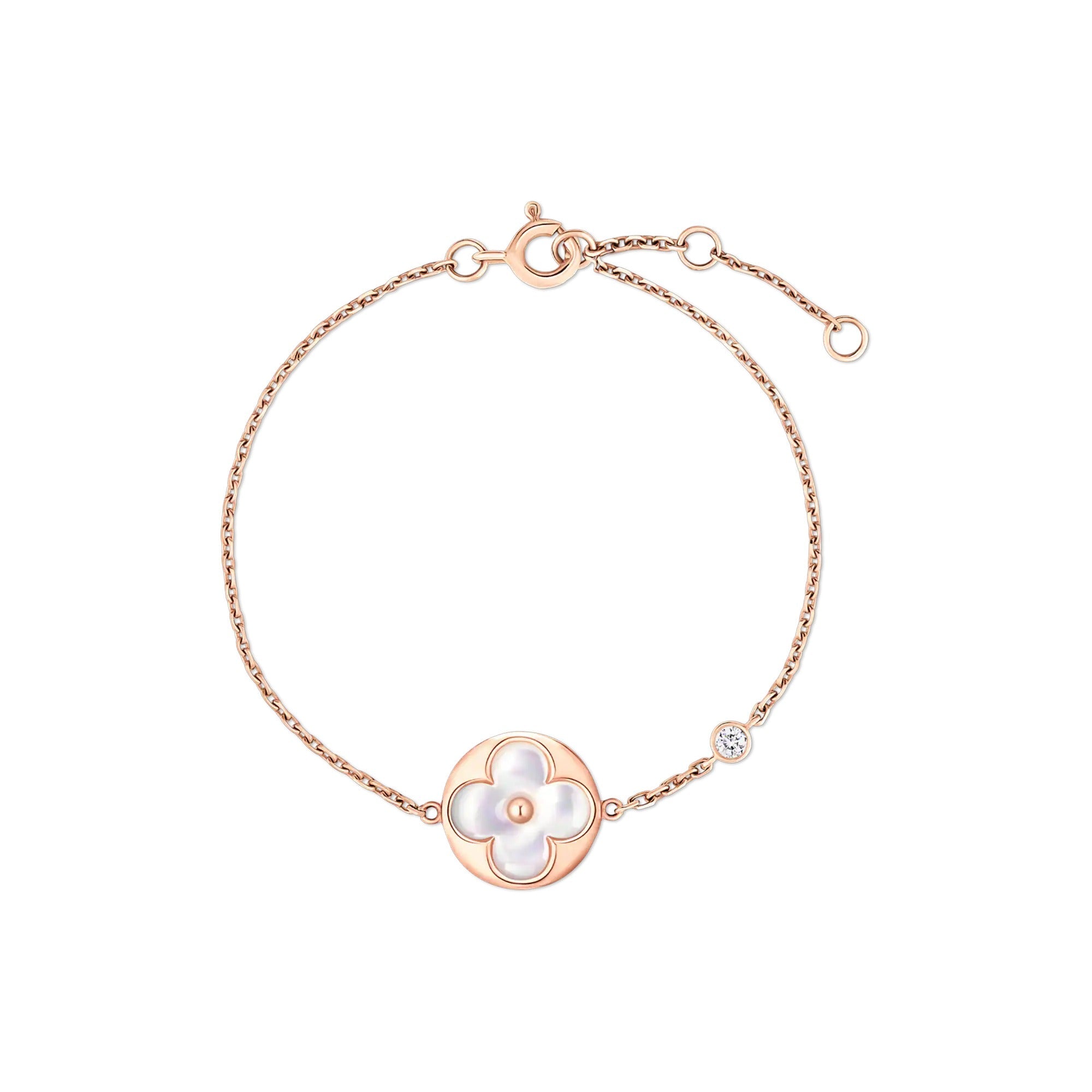 Color Blossom BB Sun Bracelet, Pink Gold, White Mother-of-Pearl and Diamond