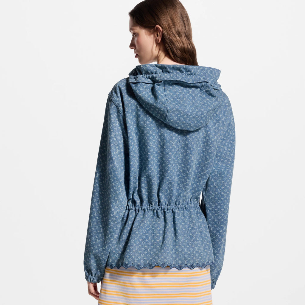 Hooded Monogram Denim Jacket