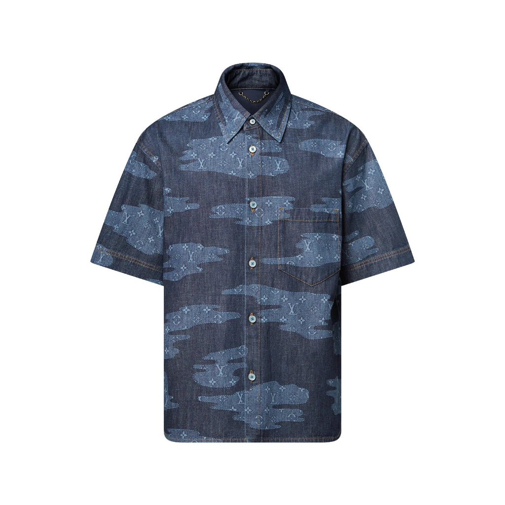 Monogram Short-Sleeved Chambray Shirt