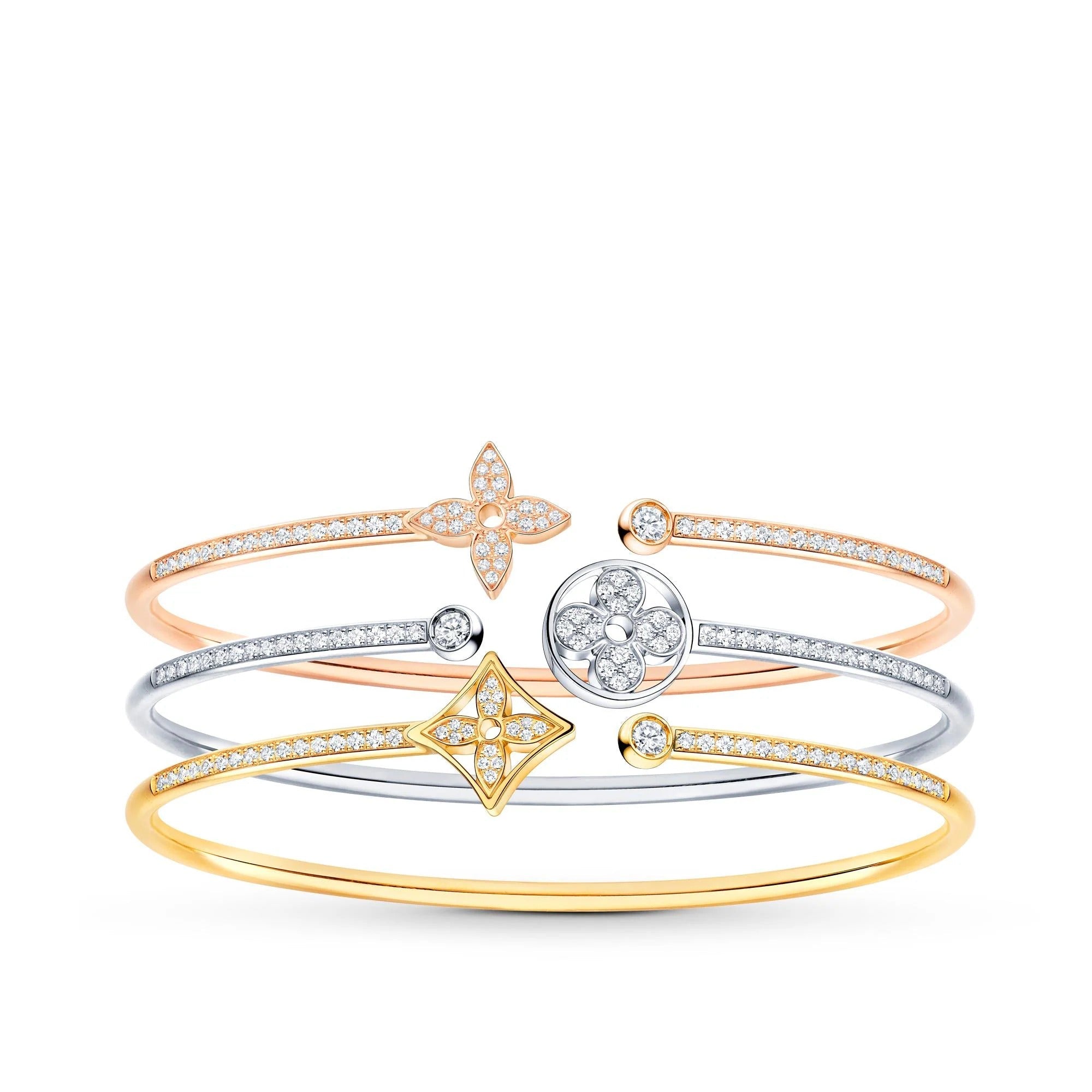 Idylle Blossom Twist Bracelet, White Gold And Diamonds