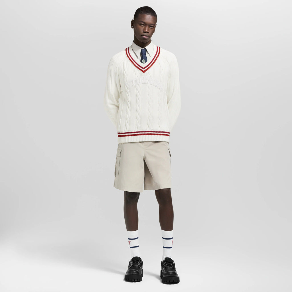 Preppy V-Neck Cable Pullover