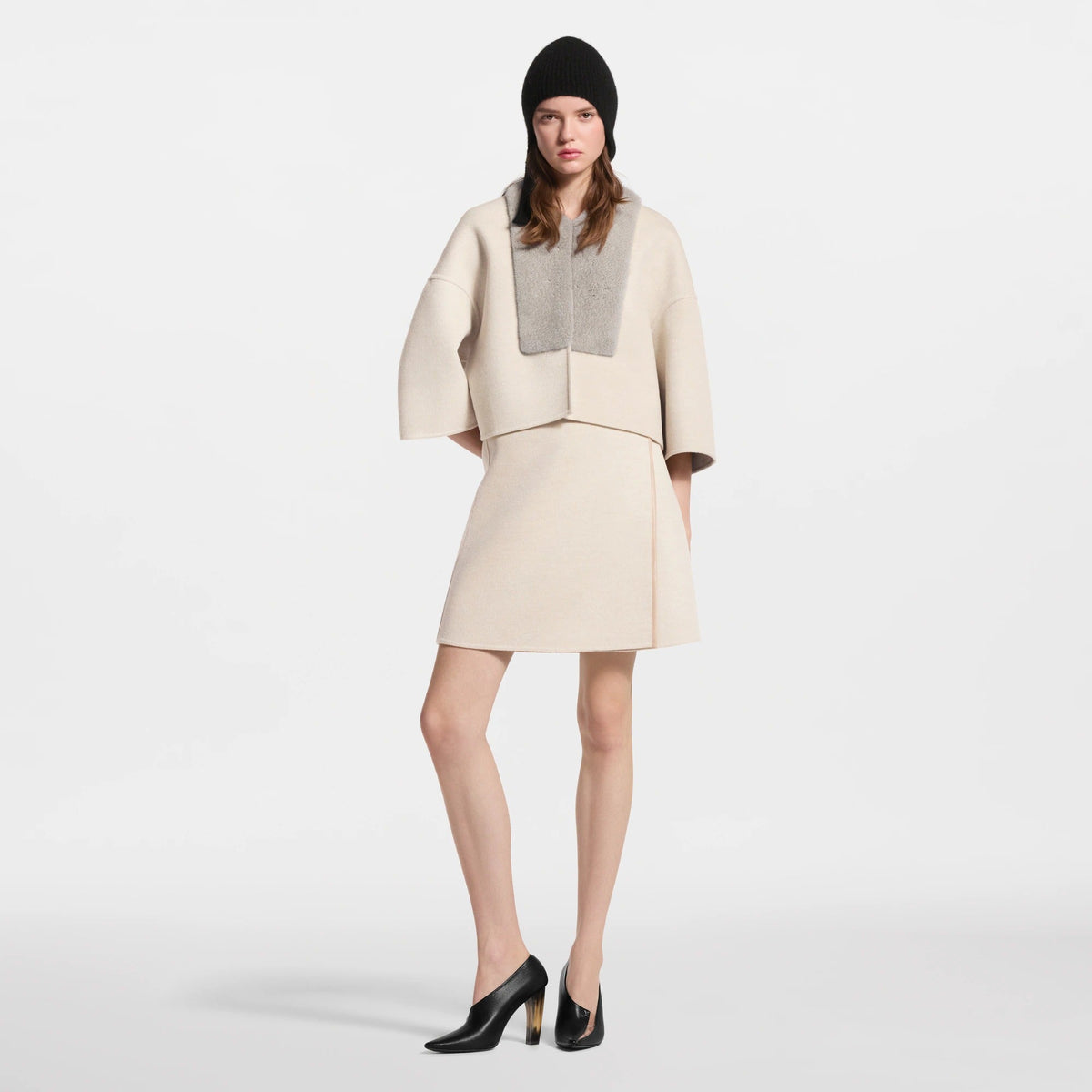 Mink Insert Cape Jacket