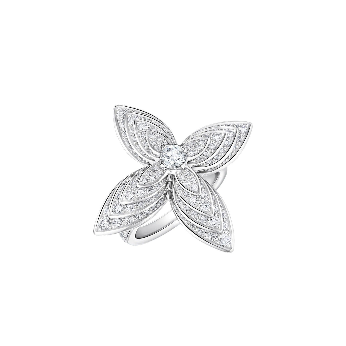 Idylle Blossom Ring, White Gold and Diamonds