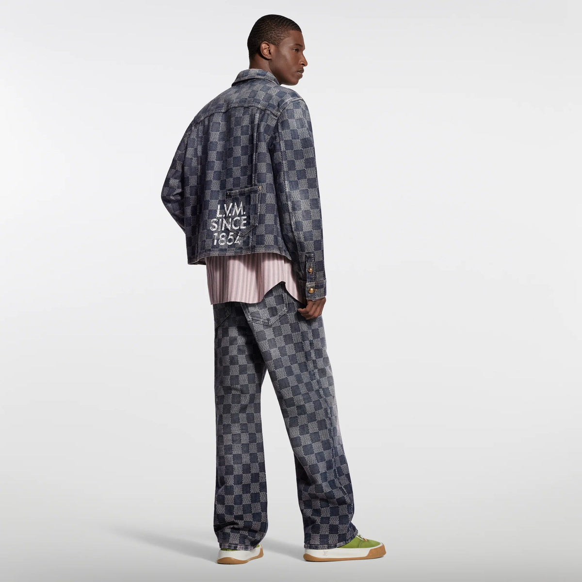 Damier Denim Long-Sleeved Shirt