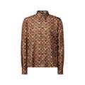 Monogram Printed Long-Sleeved Silk Shirt